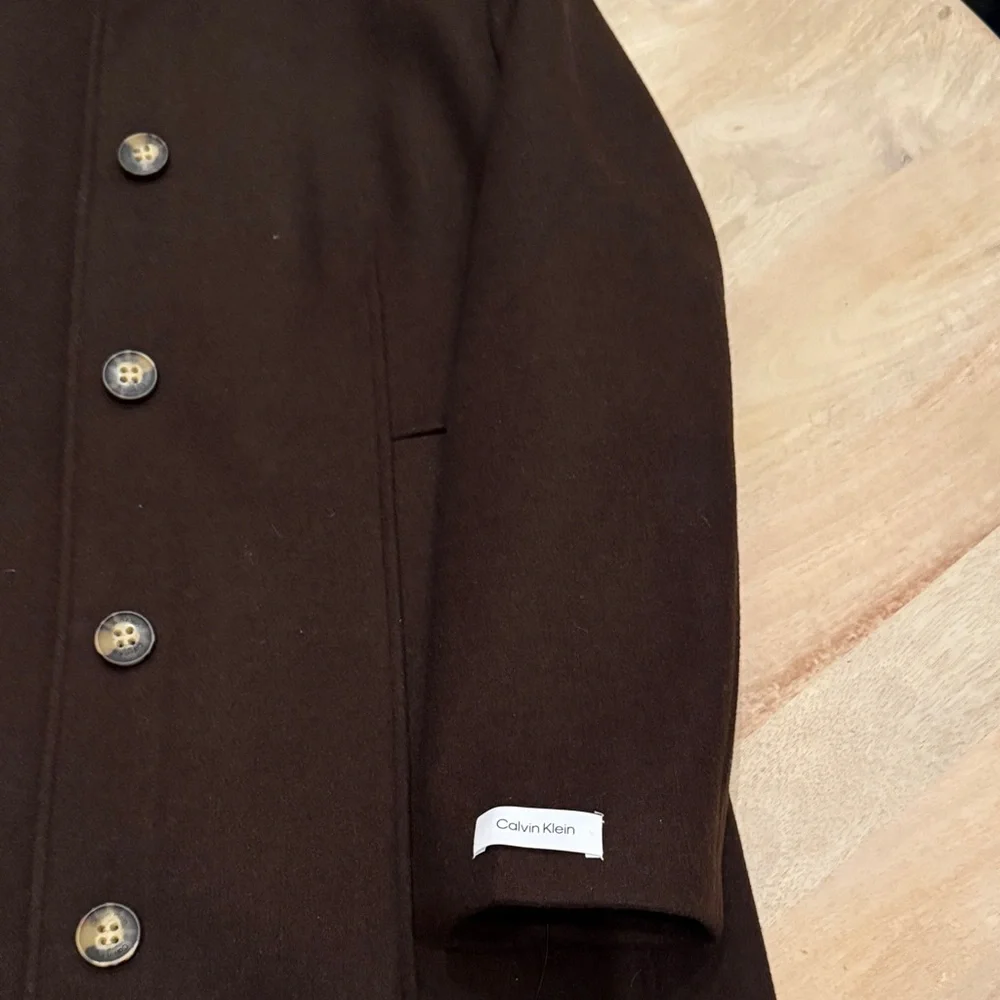 Calvin Klein Dark Brown Trench Coat - Picture 3 of 9